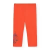 Legging fille orange détail fleuri collection Super Natural