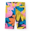 Legging pour fille avec imprimé floral et taille élastique.