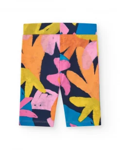 Legging pour fille avec imprimé floral et taille élastique.