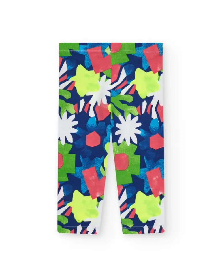 Legging pour fille avec imprimé vibrant et taille élastique