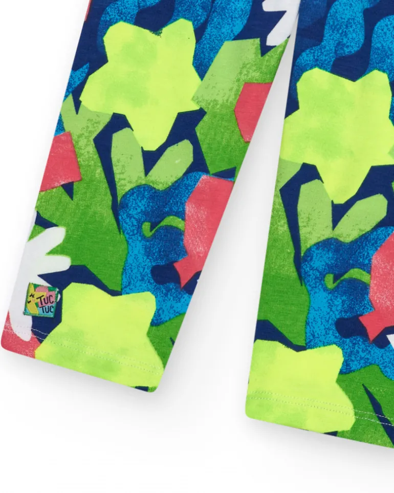 Legging pour fille avec imprimé vibrant et taille élastique