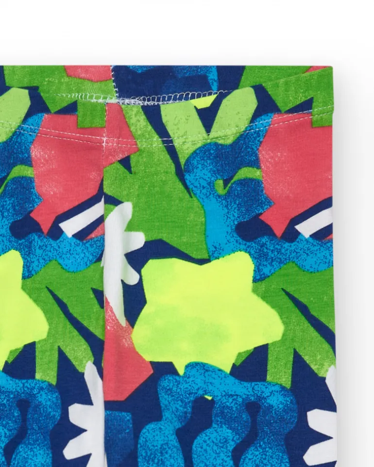 Legging pour fille avec imprimé vibrant et taille élastique
