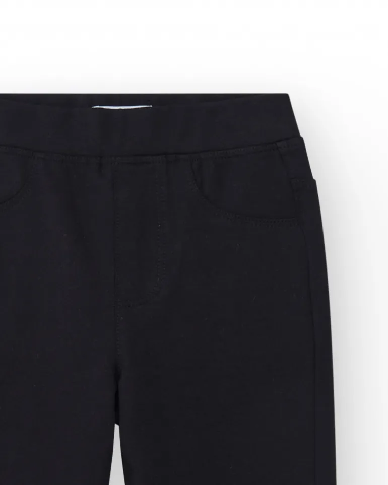 Legging pour fille en noir avec taille élastique.