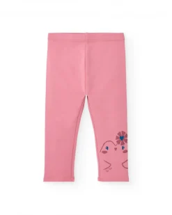 Legging rose imprimé oiseaux pour fille de la collection Freezy
