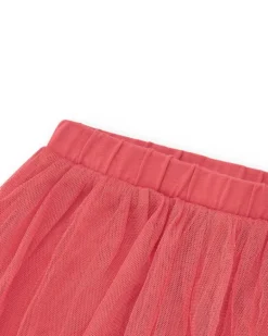 Legging rose pour fille avec jupe en tulle et taille élastique
