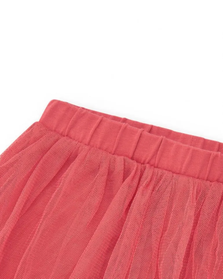 Legging rose pour fille avec jupe en tulle et taille élastique