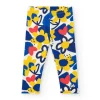 Leggings bleus pour fille avec fleurs et taille élastique