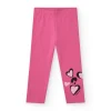 Leggings en tricot pour fille en rose avec imprimé tropical