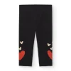 Leggings fille en noir avec imprimé de cœurs collection Cartoon Calling