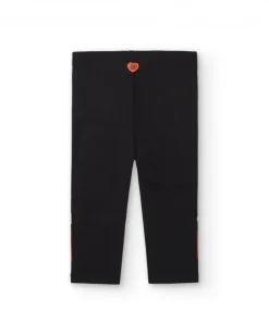 Leggings fille en noir avec imprimé de cœurs collection Cartoon Calling