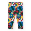 Leggings pour fille en rouge avec un imprimé floral éclatant Happy Garden