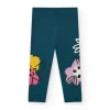 Leggings verts pour fille avec imprimé et taille élastique