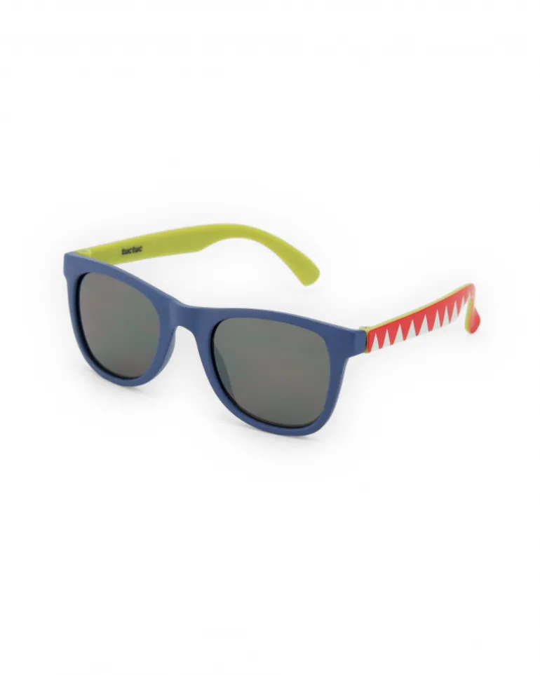 Lunettes de soleil bleu marine pour garçon avec branches vertes