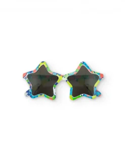 Lunettes de soleil bleues pour fille avec monture en forme d'étoile