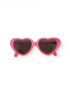 Lunettes de soleil pour fille couleur rose avec motif de cœur