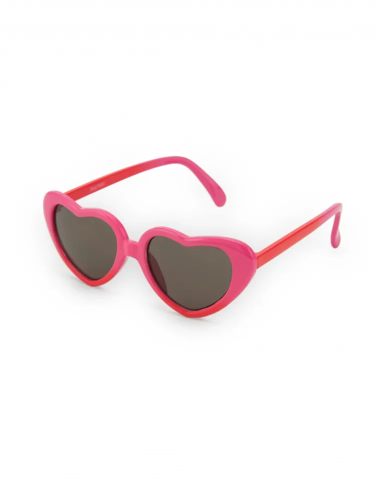 Lunettes de soleil pour fille couleur rose avec motif de cœur