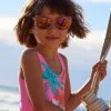Lunettes de soleil roses pour fille avec imprimé multicolore
