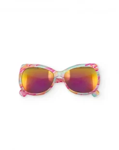 Lunettes de soleil roses pour fille avec imprimé multicolore