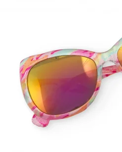 Lunettes de soleil roses pour fille avec imprimé multicolore