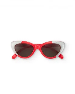 Lunettes de soleil rouges et blanches pour fille
