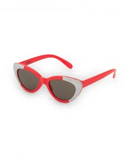 Lunettes de soleil rouges et blanches pour fille