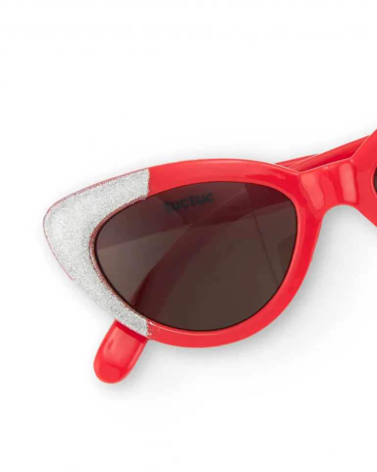 Lunettes de soleil rouges et blanches pour fille