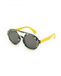 Lunettes de soleil vertes pour garçon avec imprimé camouflage