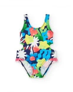 Maillot de bain pour fille avec imprimé marin et ouvertures latérales