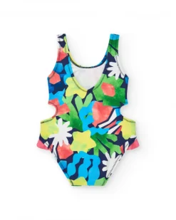 Maillot de bain pour fille avec imprimé marin et ouvertures latérales