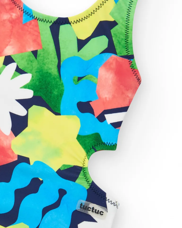 Maillot de bain pour fille avec imprimé marin et ouvertures latérales