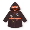 Manteau imperméable pour garçon marron avec capuche et détails super-héros collection Super Natural