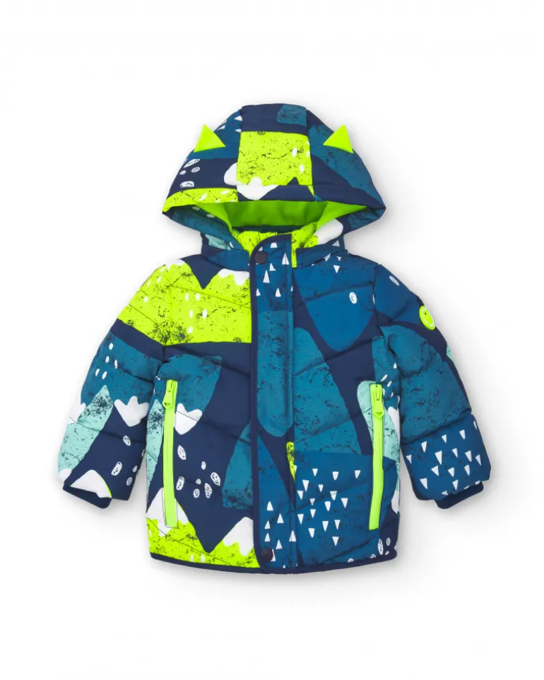 Manteau matelassé à capuche imprimé montagne pour garçon de la collection Freezy