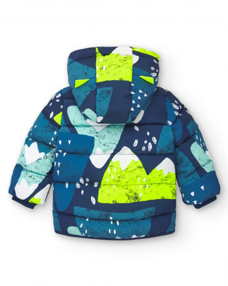 Manteau matelassé à capuche imprimé montagne pour garçon de la collection Freezy