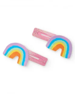 Pack de barrettes pour fille avec arc-en-ciel et paillettes