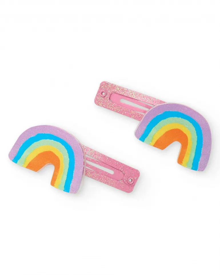 Pack de barrettes pour fille avec arc-en-ciel et paillettes