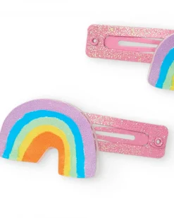 Pack de barrettes pour fille avec arc-en-ciel et paillettes