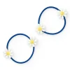 Pack de chouchous bleus pour fille avec fleurs blanches et jaunes