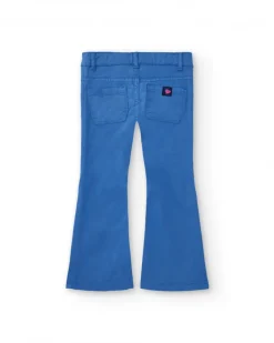 Pantalon bleu avec broderie florale fille collection Cold Days