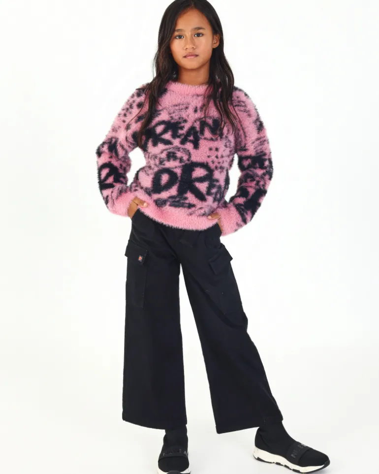Pantalon cargo noir avec ceinture collection Rebel Dreamers