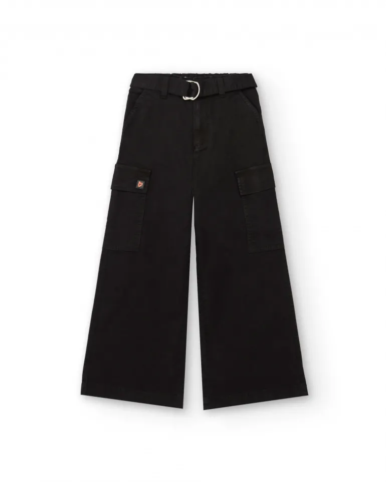 Pantalon cargo noir avec ceinture collection Rebel Dreamers