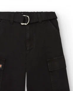 Pantalon cargo noir avec ceinture collection Rebel Dreamers