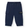 Pantalon de jogging garçon bleu marine avec poches cargo collection Big Brains