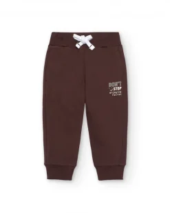 Pantalon de jogging marron pour garçon à imprimé graphique collection Super Natural