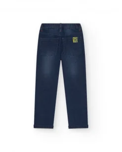 Pantalon en jean bleu foncé pour garçon avec effet usé.