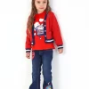 Pantalon en jean fille bleu foncé avec illustrations créatives Collection Big Brains