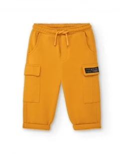 Pantalon garçon couleur moutarde avec poches cargo collection Super Natural