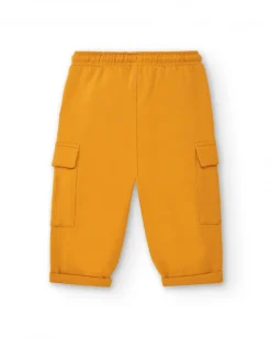 Pantalon garçon couleur moutarde avec poches cargo collection Super Natural