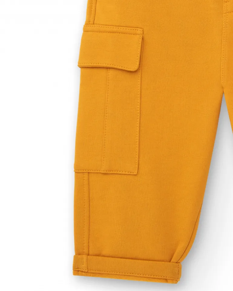 Pantalon garçon couleur moutarde avec poches cargo collection Super Natural