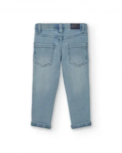 Pantalon garçon en jean bleu clair imprimé graphique Amazing collection