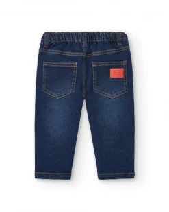 Pantalon garçon en jean détails brodés collection Big Brains